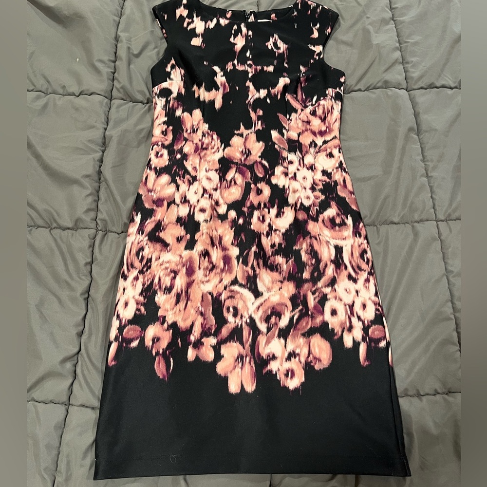Floral Black and Pink Dress Size 4